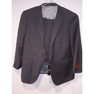 Bresciani Tomasso 2pc. Suit Mens 40R 34W Charcoal New Super 150s Wool Italy